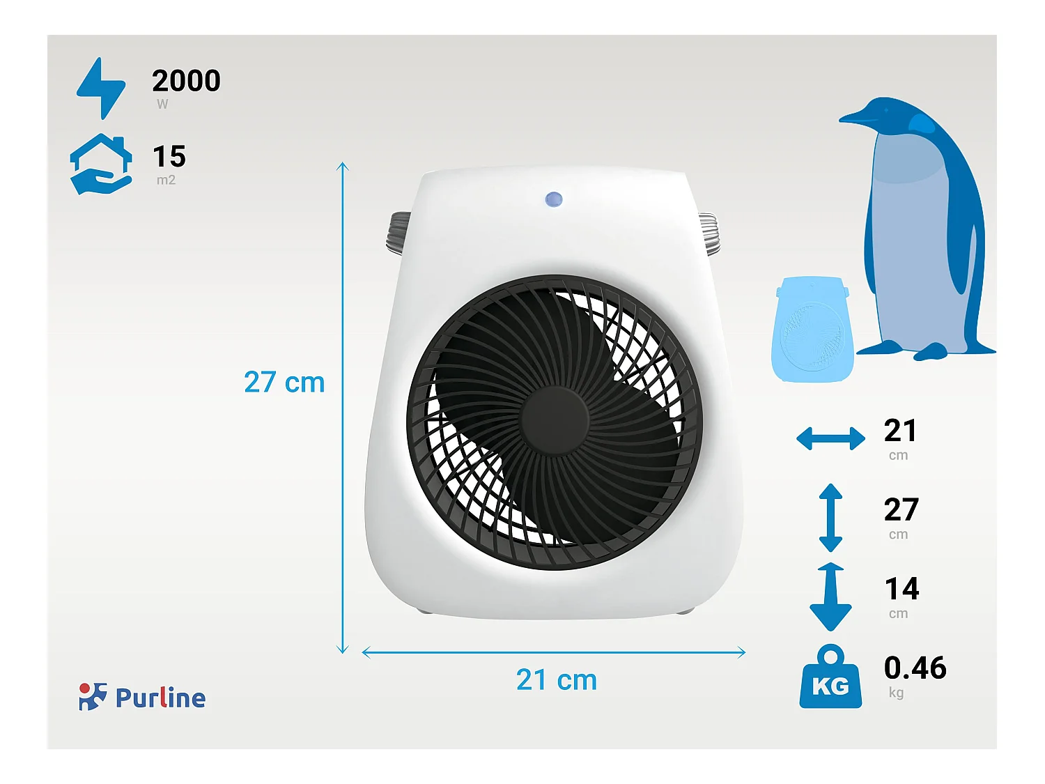 Chauffage de sol vertical 2000W
