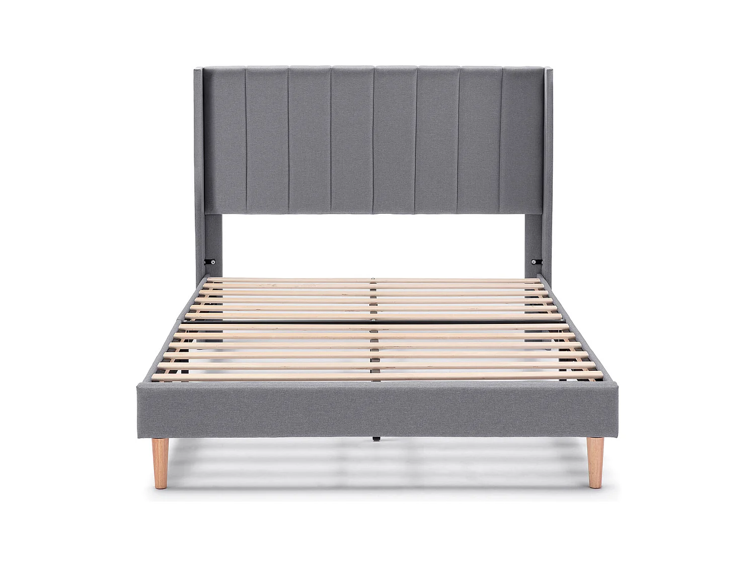 Estructura de cama tapizada Noelia de 30 cm, 90x190 cm, Gris Oscuro