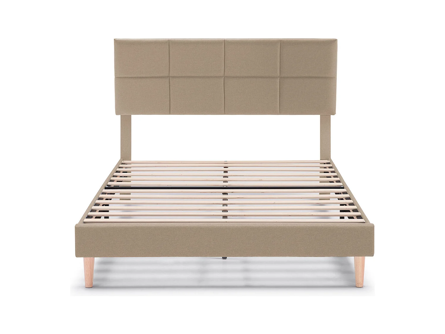Silvi gestoffeerd bedframe van 30 cm, 90x190 cm, Beige
