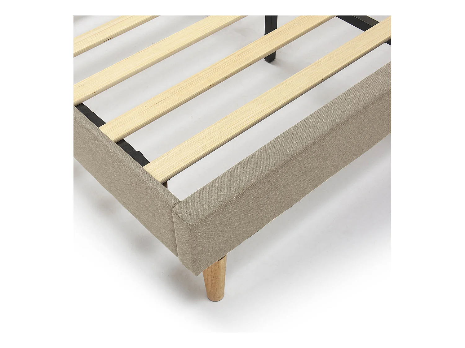 Silvi gestoffeerd bedframe van 30 cm, 90x190 cm, Beige