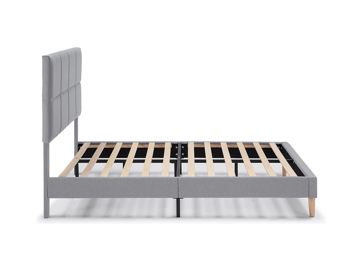 Estructura de cama tapizada Silvi de 30 cm, 140x190 cm, Gris Claro