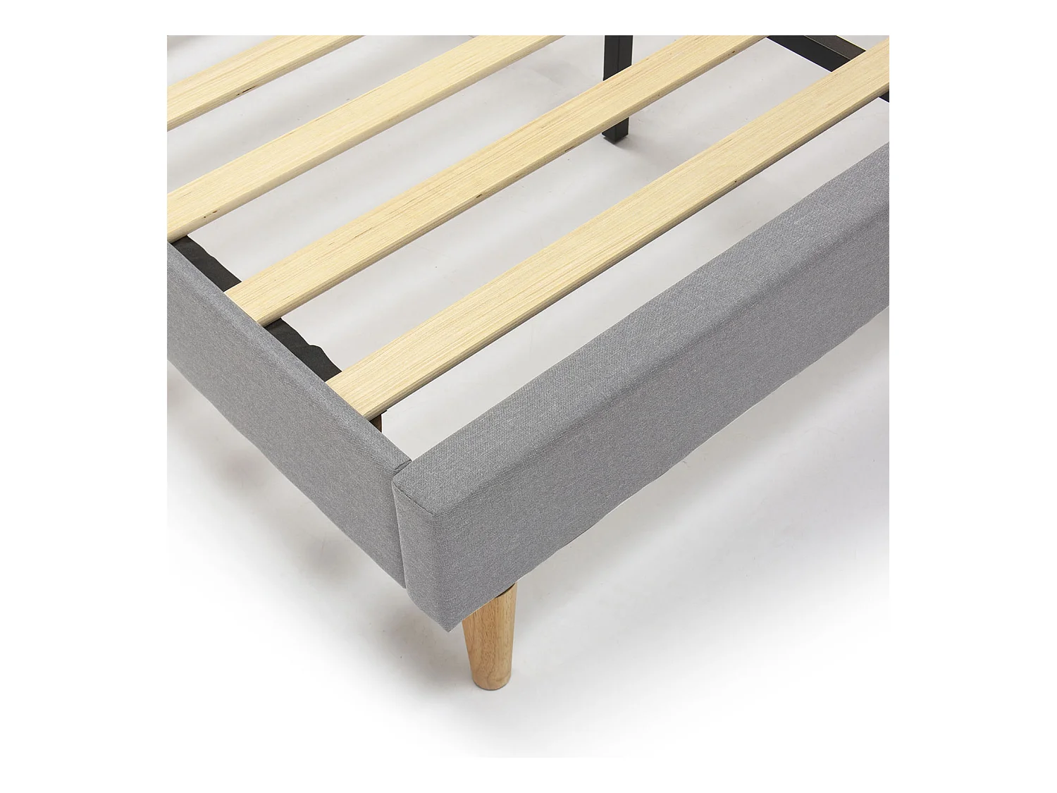 Estructura de cama tapizada Silvi de 30 cm, 140x190 cm, Gris Claro