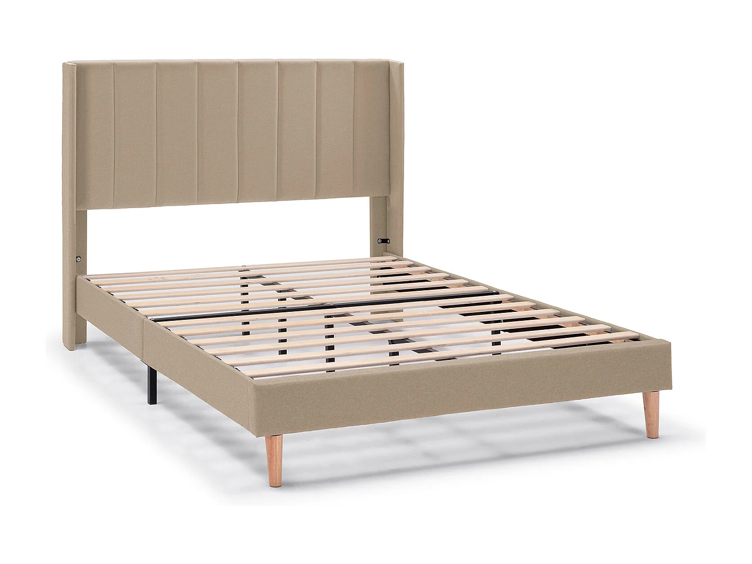 Opgemaakte bedstructuur Noelia van 30 cm, 140x190 cm, Beige