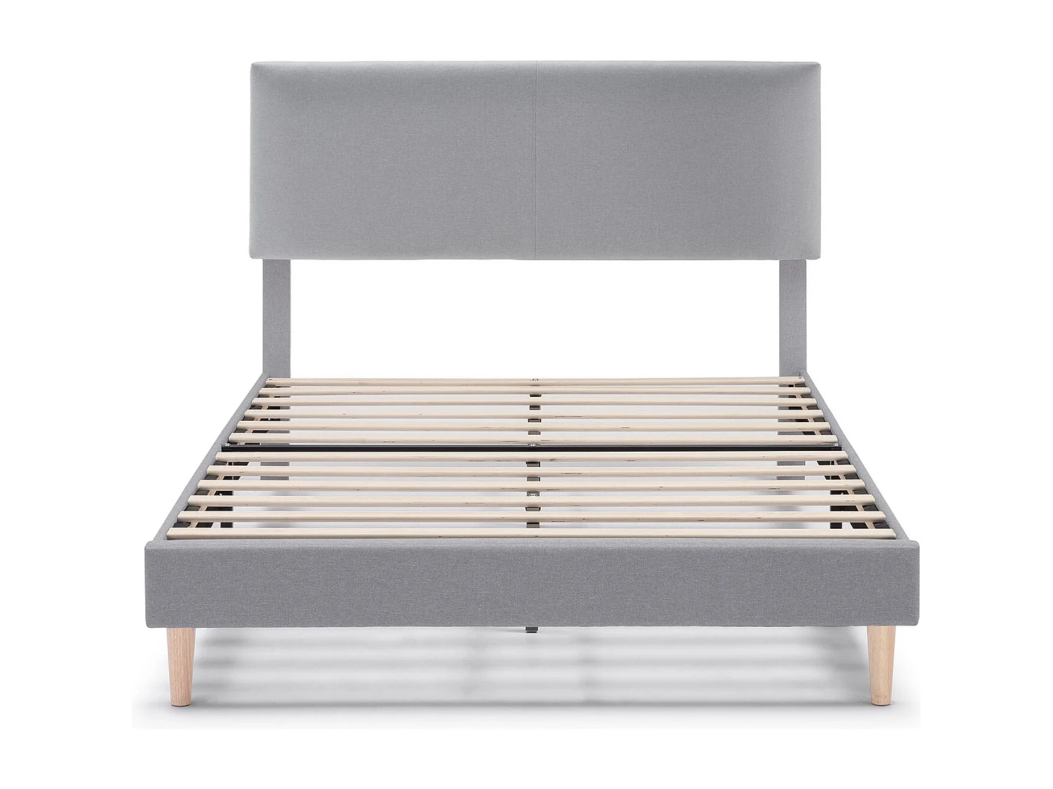 Cama estofada Lauren 30cm, 90x190cm, cinza claro