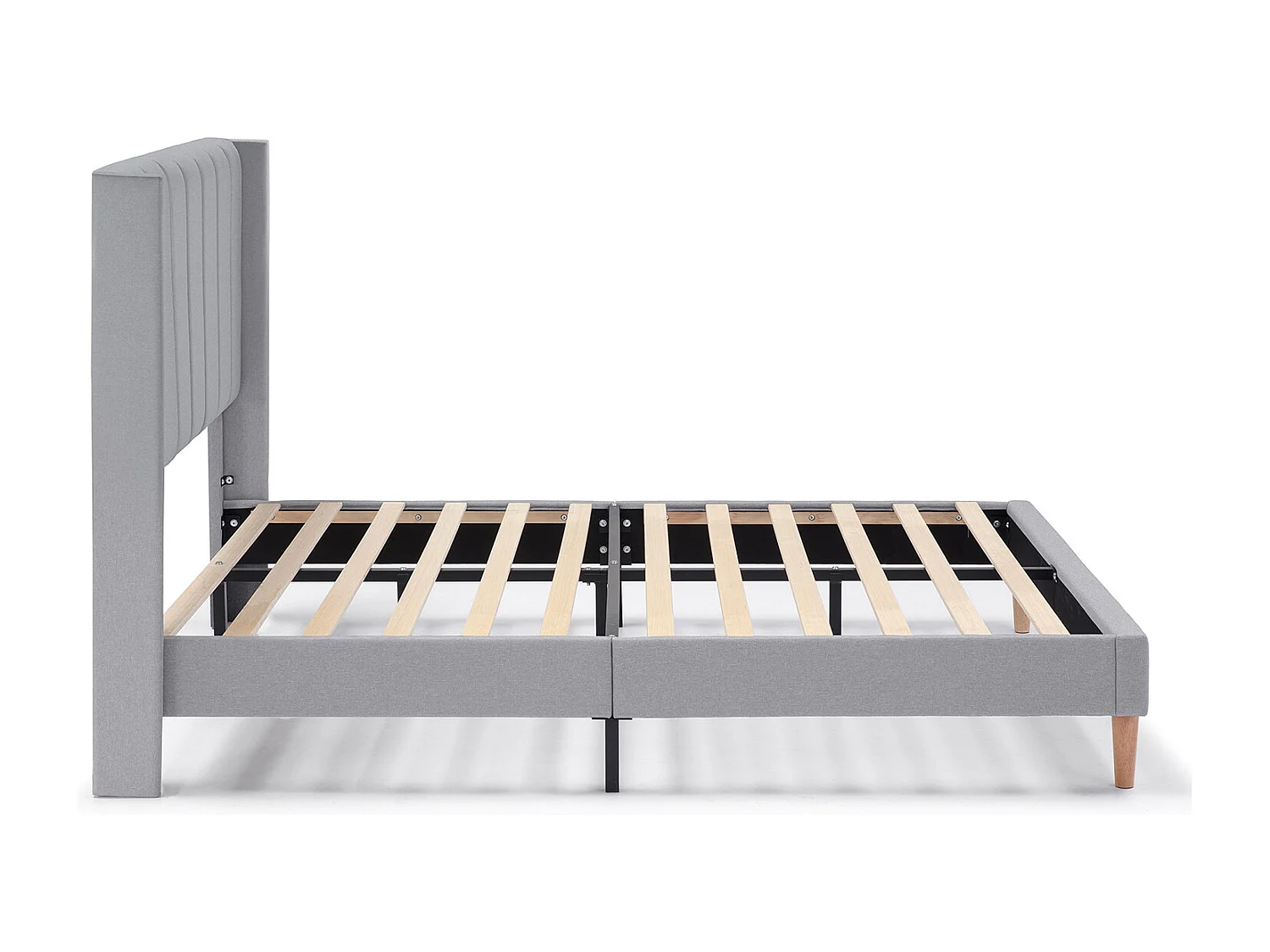 Cadre de lit rembourré Noelia 30 cm, 150x190 cm, Gris clair