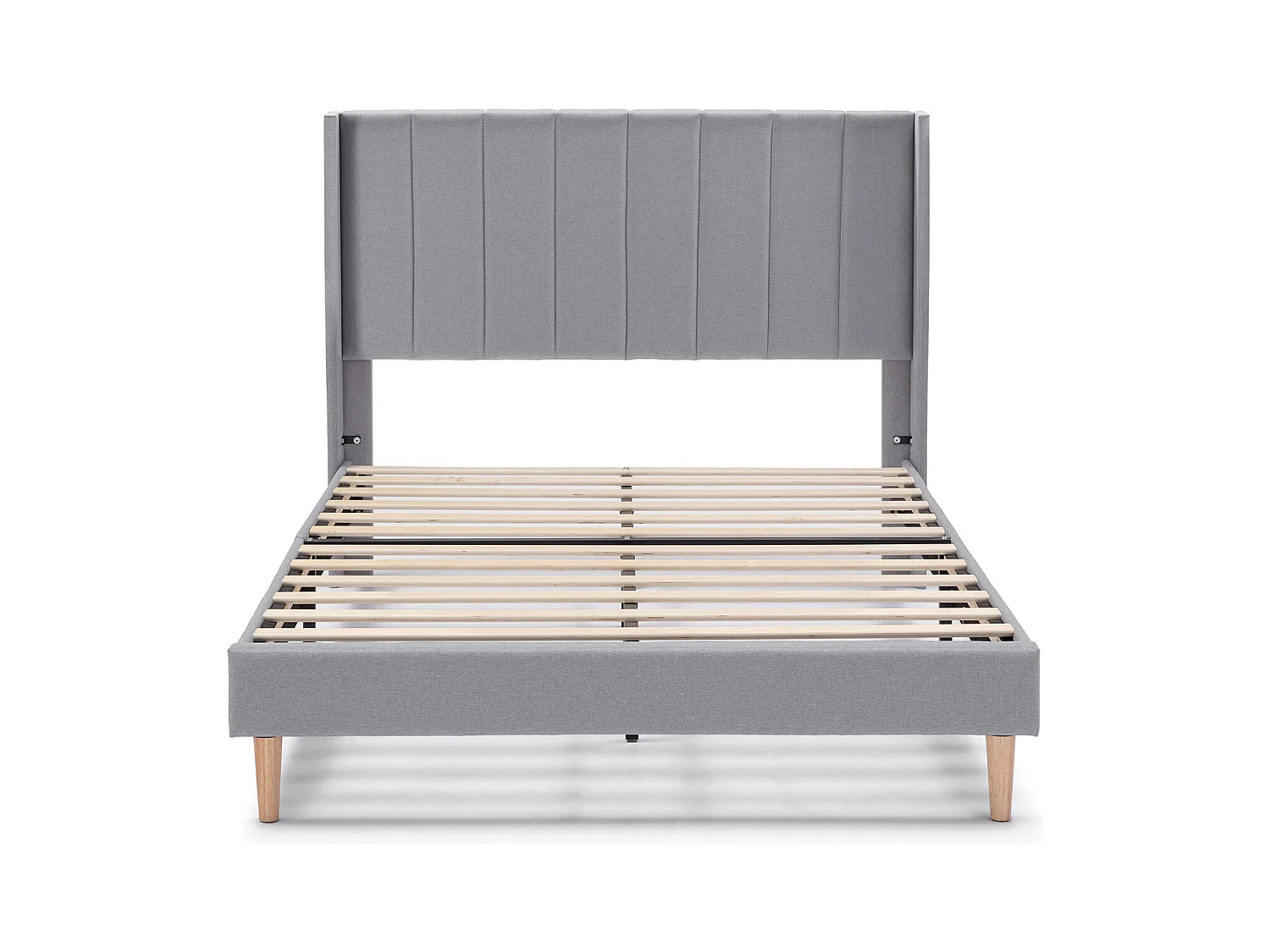 Gestoffeerd bedframe Noelia van 30 cm, 150x190 cm, Lichtgrijs