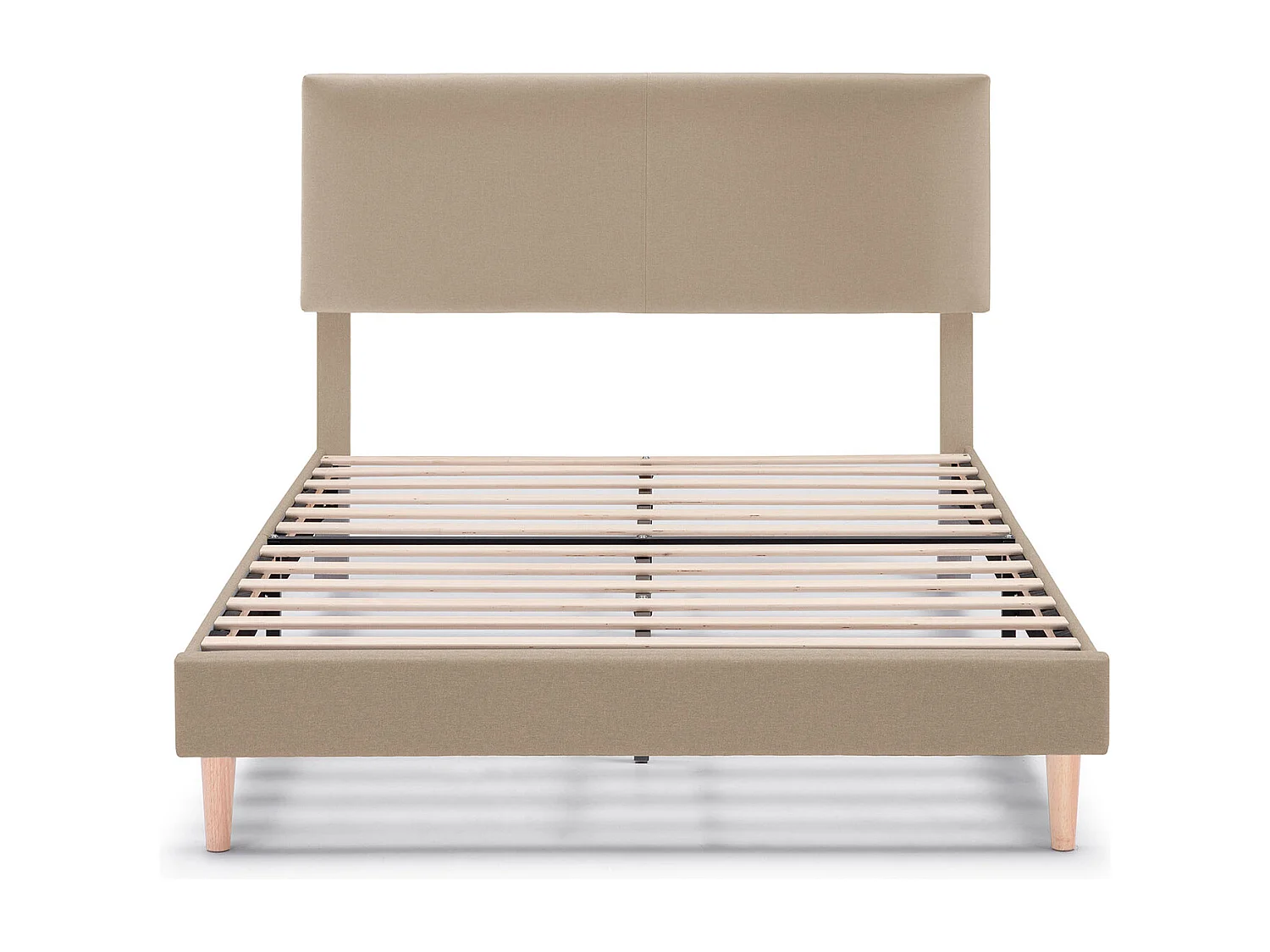 Estructura de cama tapizada Lauren de 30 cm, 140x190 cm, Beige
