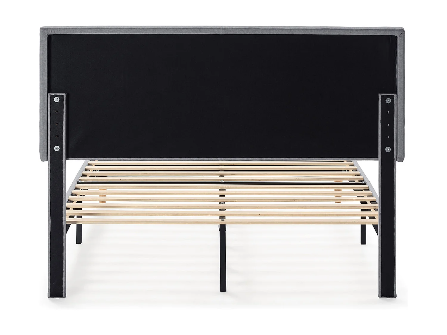 Grijze lichtgrijze gestoffeerde bedstructuur Lauren van 30 cm, 140x190 cm.