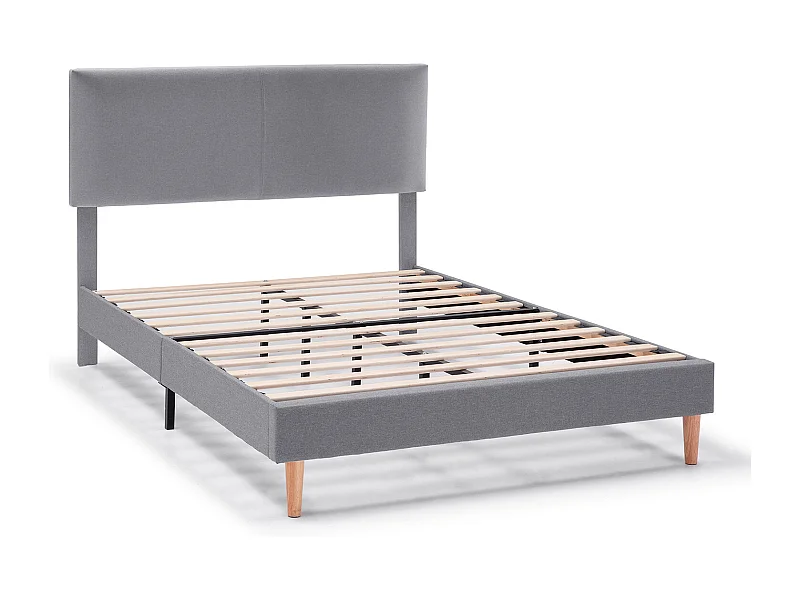 Beklede bedstructuur Lauren van 30 cm, 140x190 cm, Donkergrijs