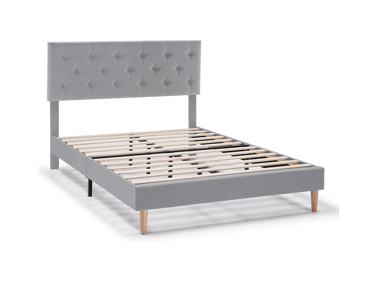 Cadre de lit rembourré Rosi 30 cm, 150x190 cm, Gris clair