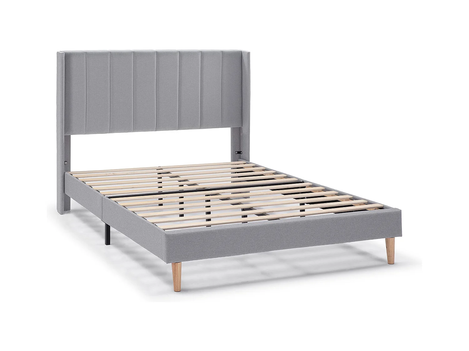 Cadre de lit rembourré Noelia 30 cm, 90x190 cm, Gris clair