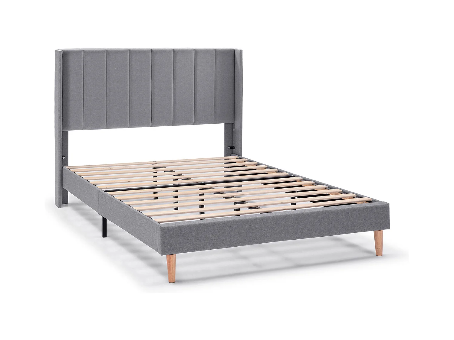 Cadre de lit rembourré Noelia 30 cm, 150x190 cm, Gris foncé