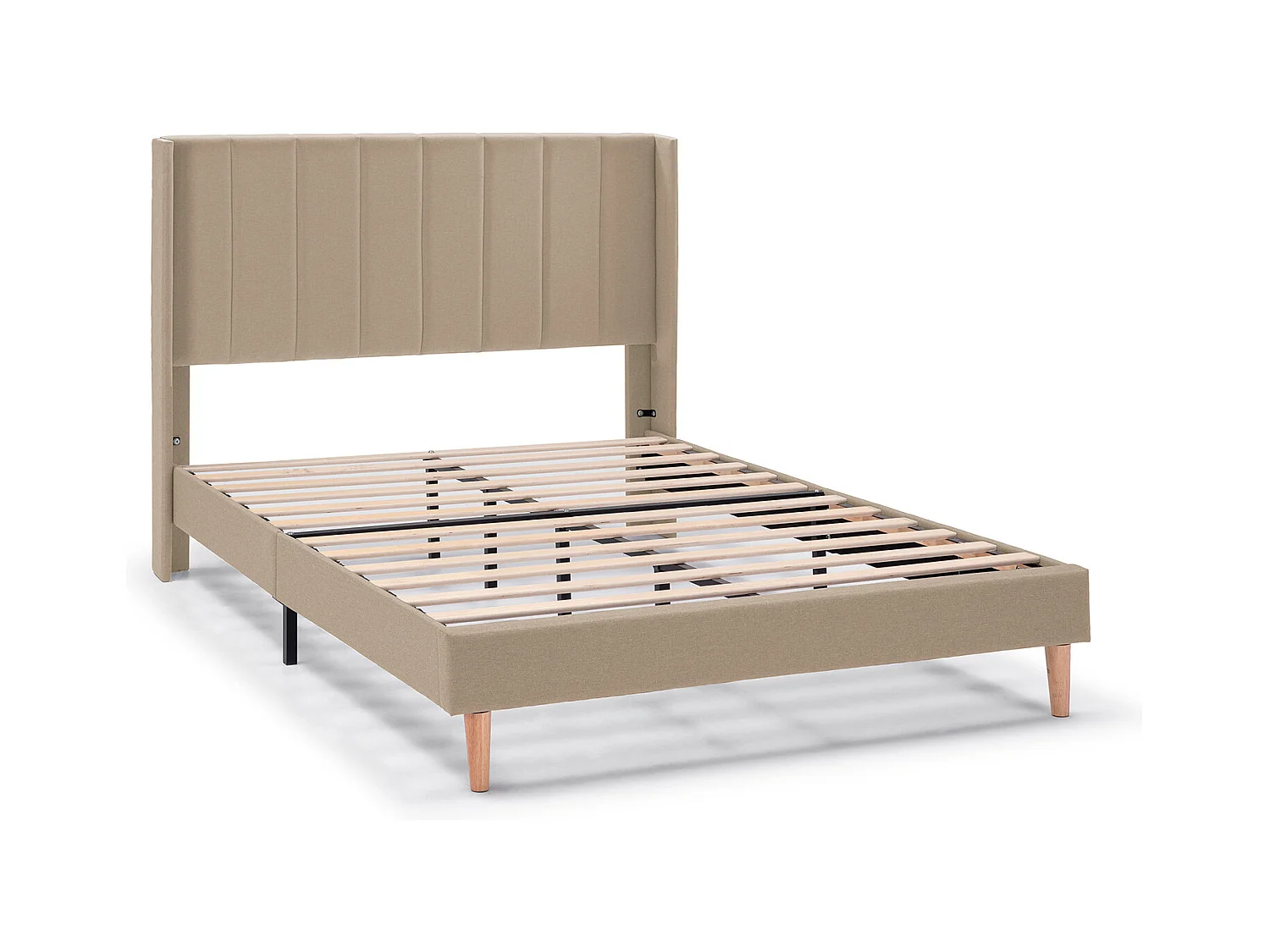 Cadre de lit rembourré Noelia 30 cm, 150x190 cm, Beige