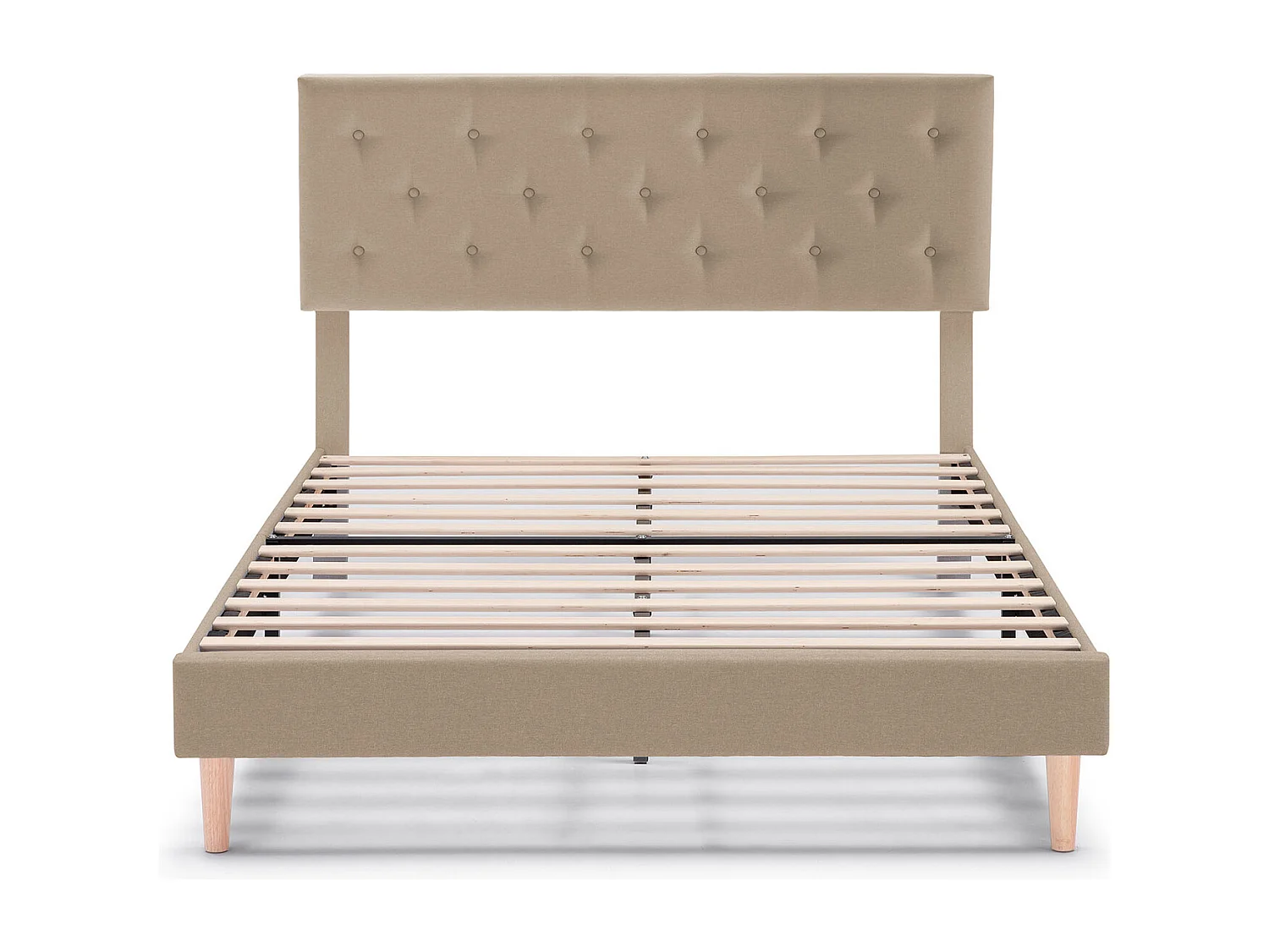 Gestoffeerd bedframe Rosi van 30 cm, 90x190 cm, Beige