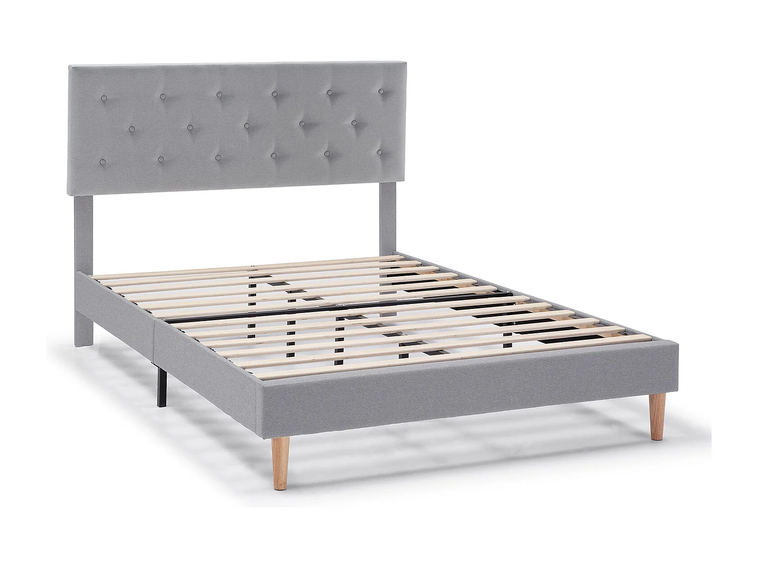 Cadre de lit rembourré Rosi 30 cm, 90x190 cm, Gris clair