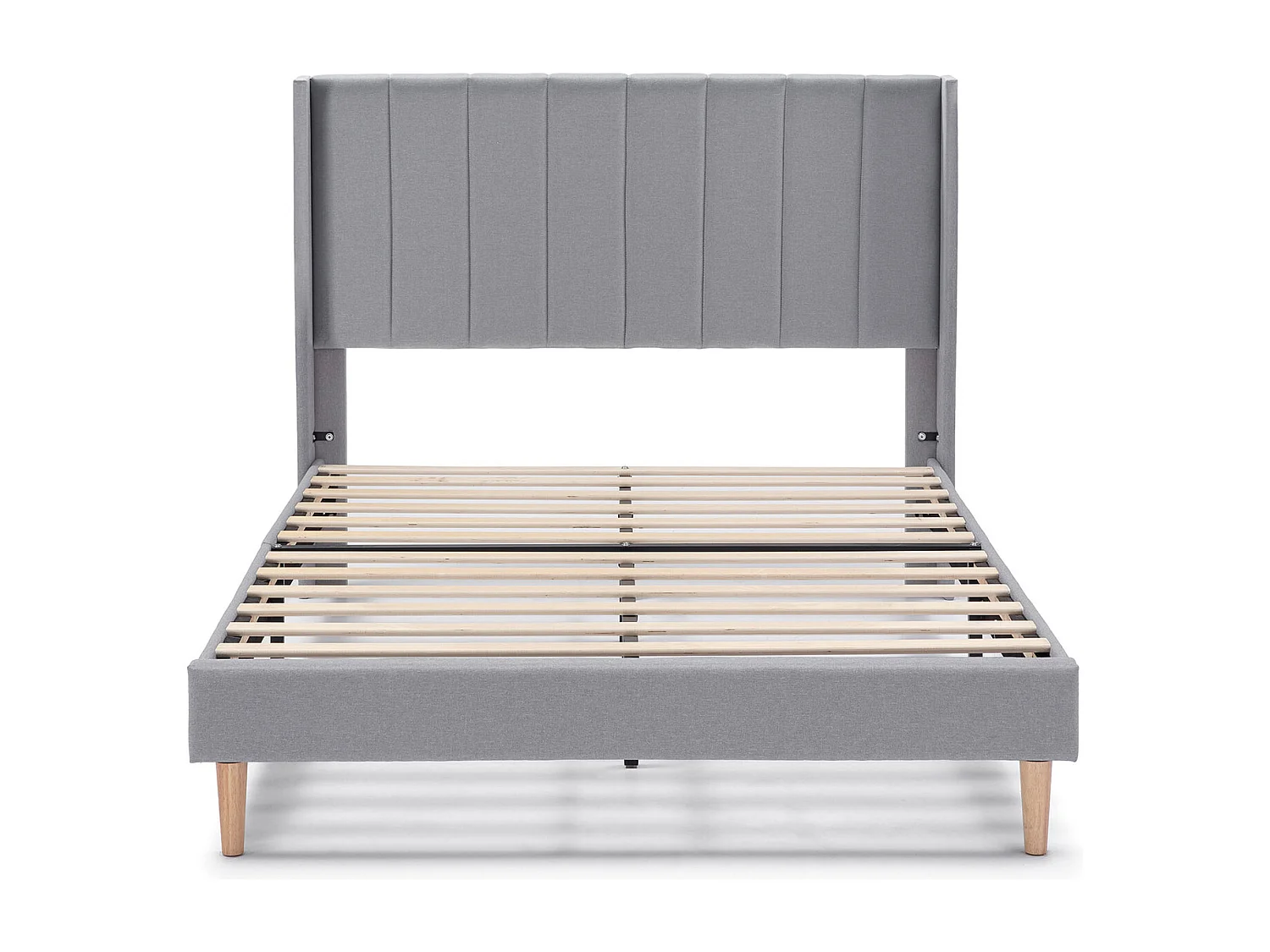 Gestoffeerd bedframe Noelia van 30 cm, 140x190 cm, Lichtgrijs