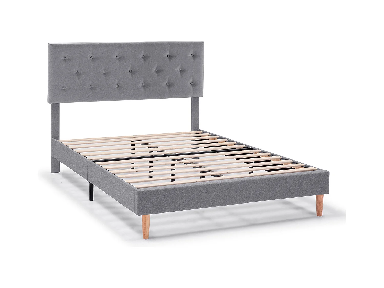 Gestoffeerd bedframe Rosi van 30 cm, 90x190 cm, Donkergrijs