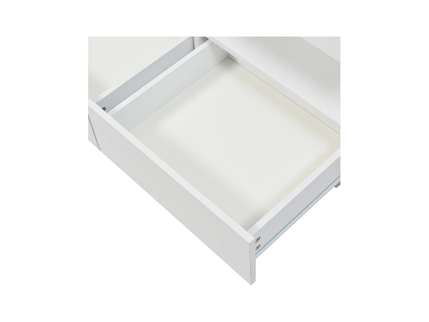 Mesa de centro blanca, mesa auxiliar con LED, tablero brillante, tablero de partículas de madera, 100 x 60 x 49,5 cm