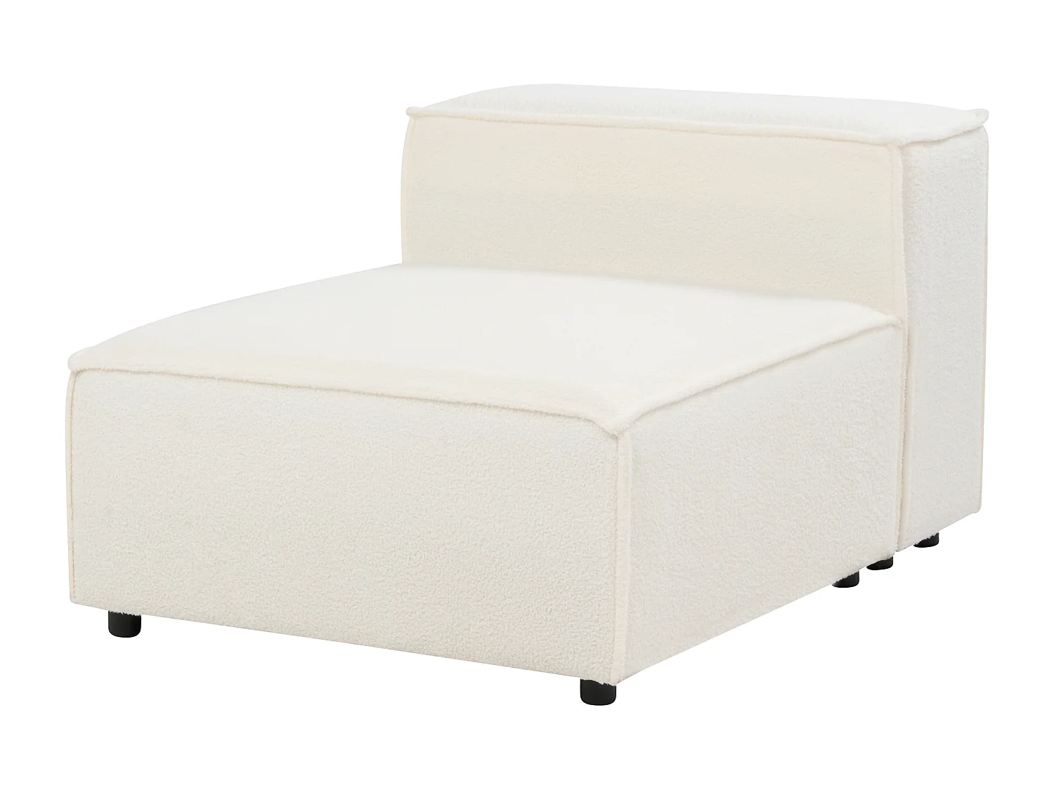 Canapé d'angle modulable 3 places ARDAL Bouclé Blanc avec ottoman