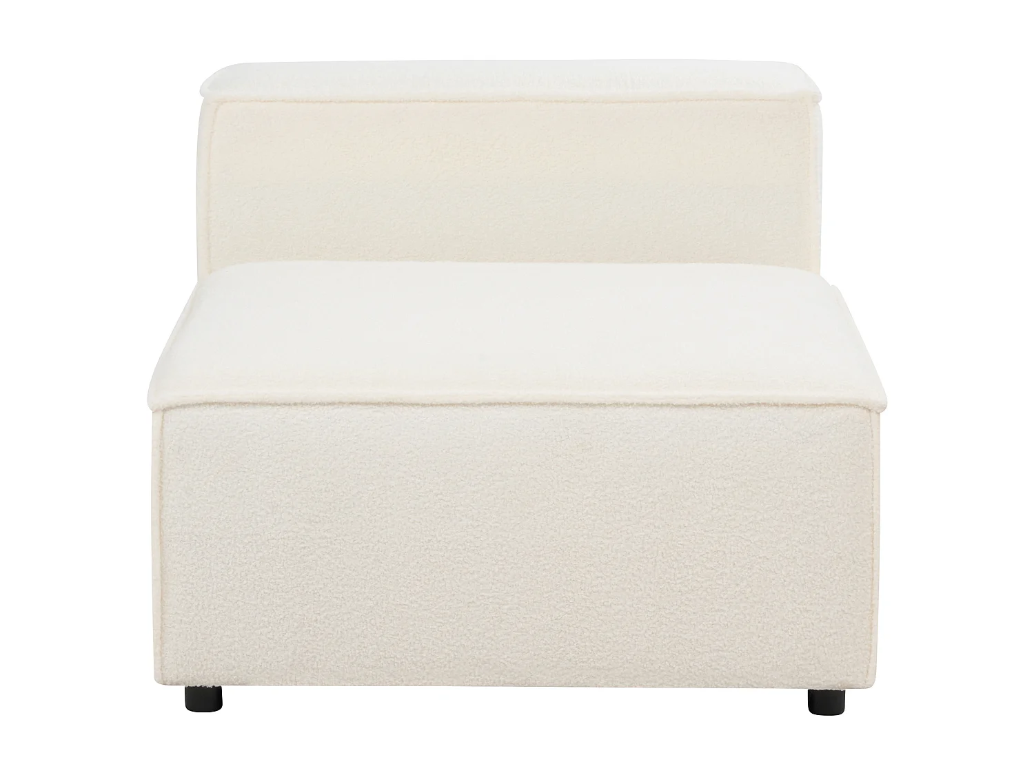 Canapé d'angle modulable 3 places ARDAL Bouclé Blanc avec ottoman