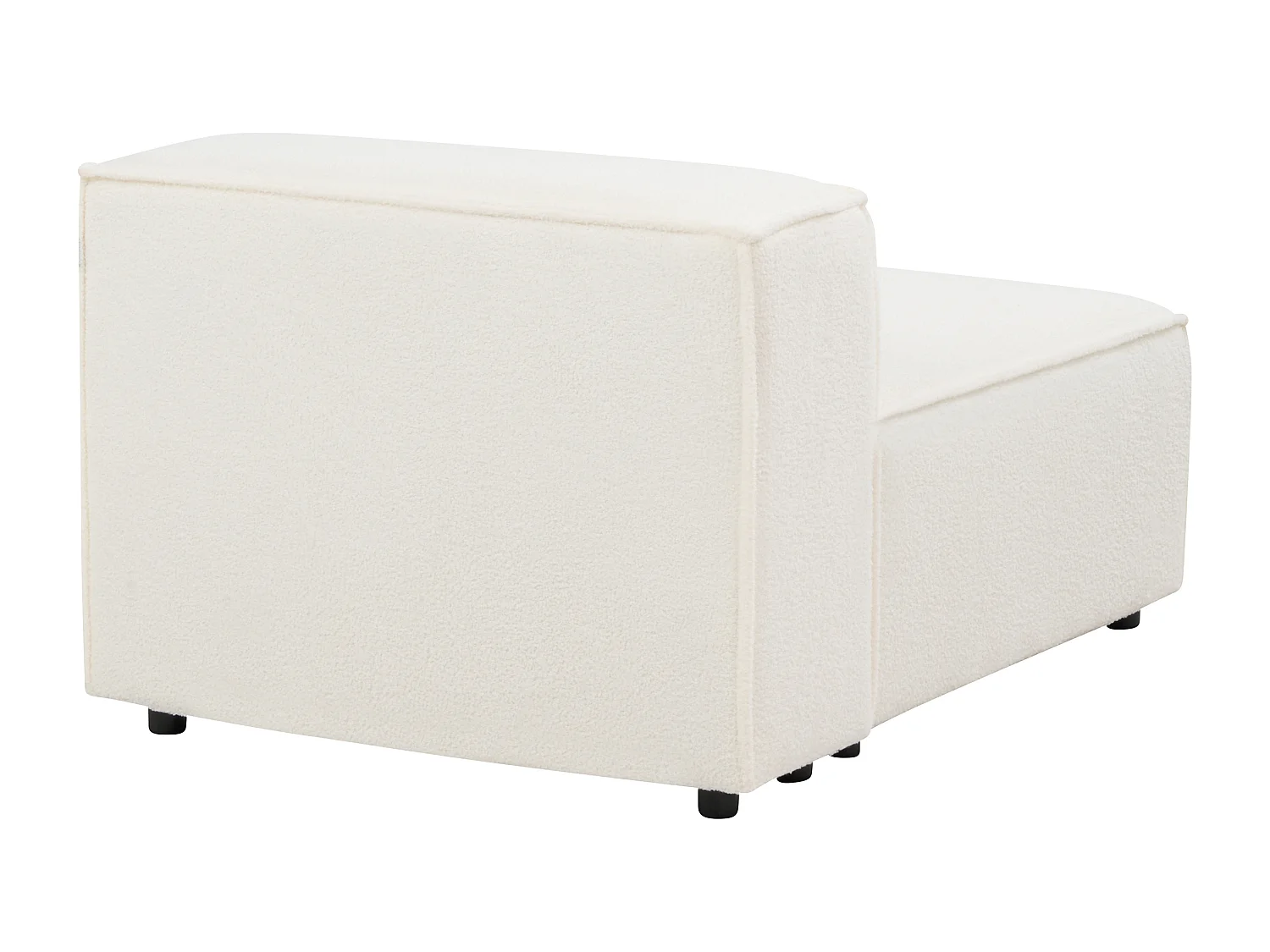 Canapé d'angle modulable 3 places ARDAL Bouclé Blanc avec ottoman
