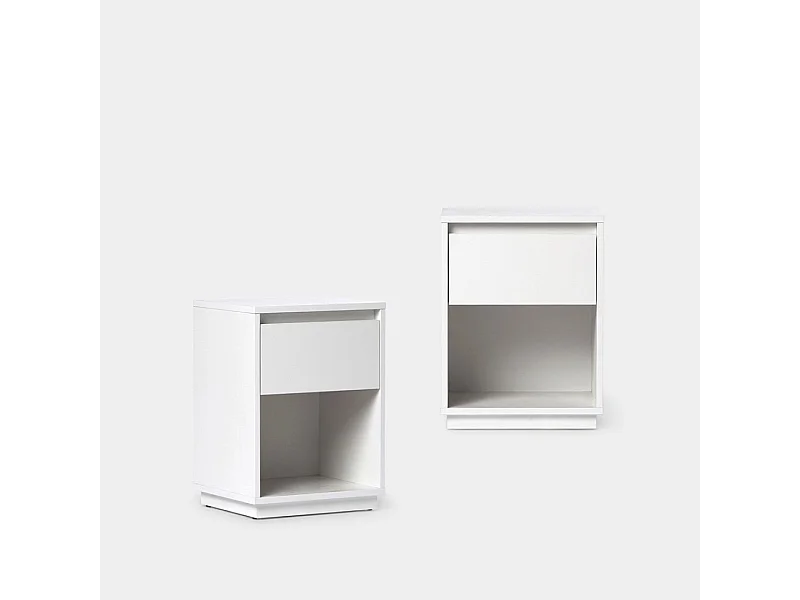 Mesita de noche 1 cajón de Lacado Blanco 50 x 40- Oslo