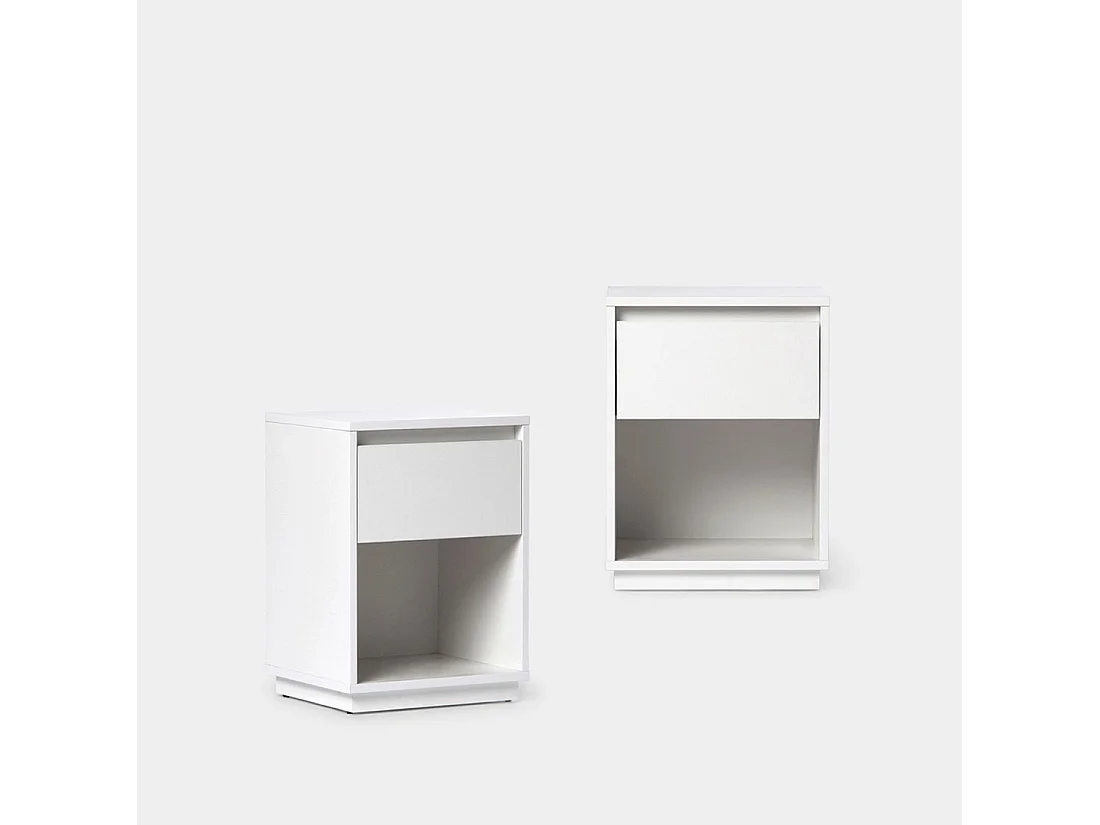 Mesita de noche 1 cajón de Lacado Blanco 50 x 40- Oslo