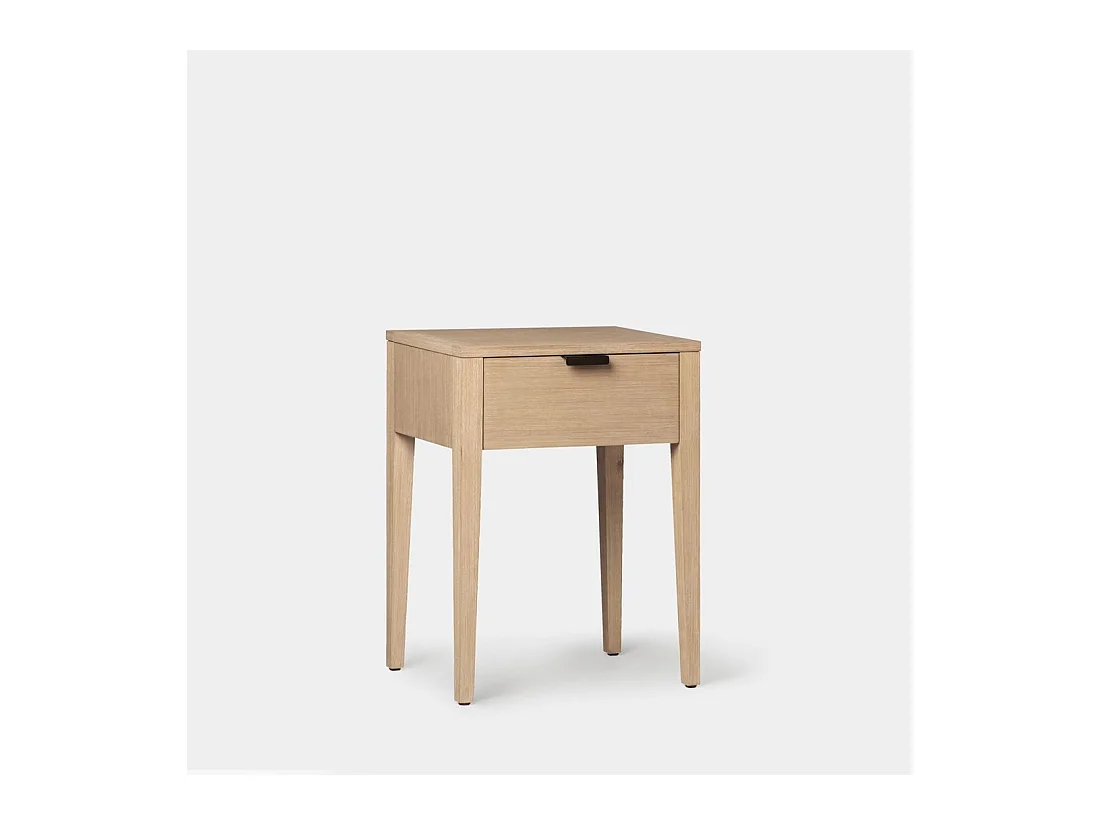 Table de chevet 1 tiroir en bois naturel 45x60 cm-Aima