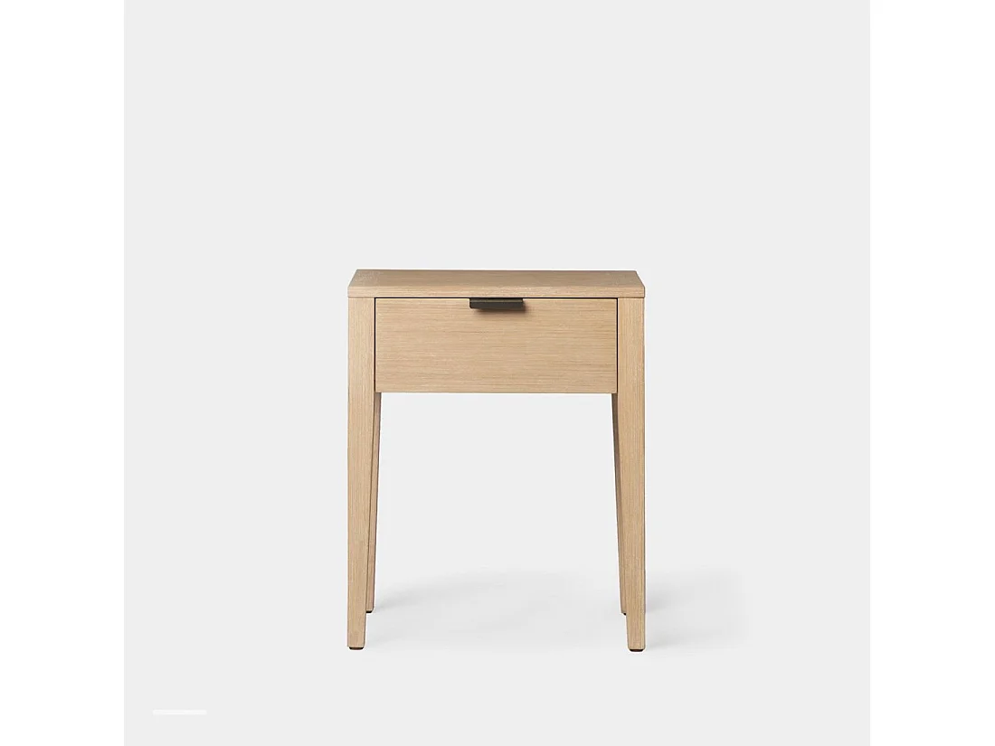 Table de chevet 1 tiroir en bois naturel 45x60 cm-Aima