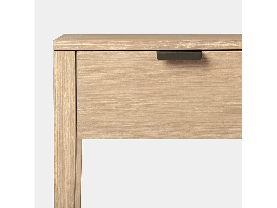 Table de chevet 1 tiroir en bois naturel 45x60 cm-Aima