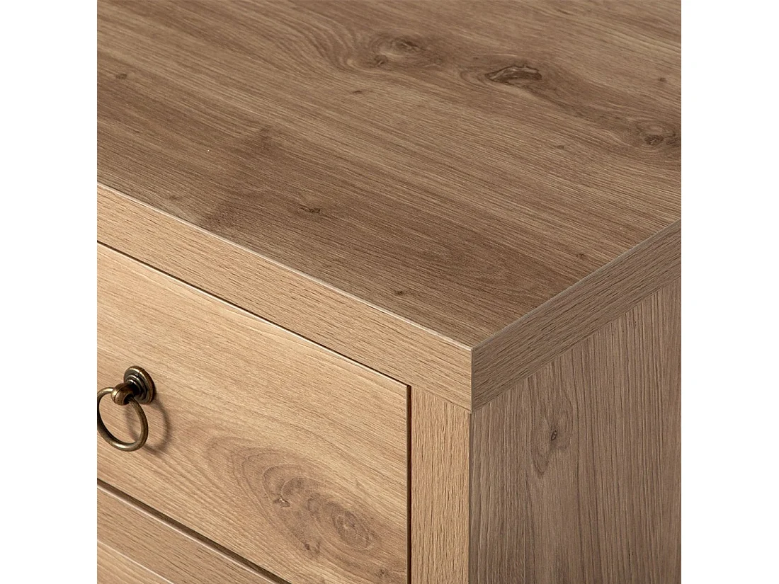 Table de chevet 3 tiroirs en bois naturel 45x70 cm-Livorno