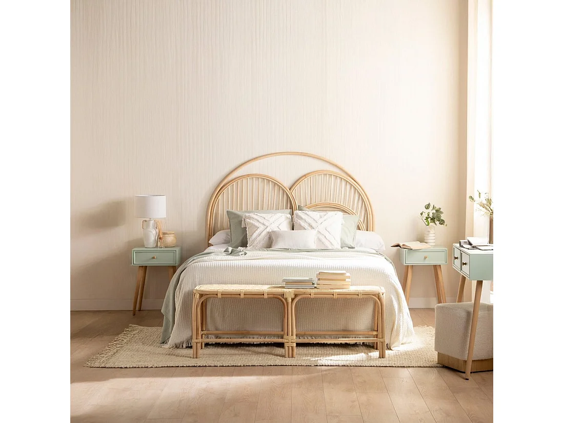 Mesita de noche 1 cajón de Lacado Menta 61 x 40- Tai