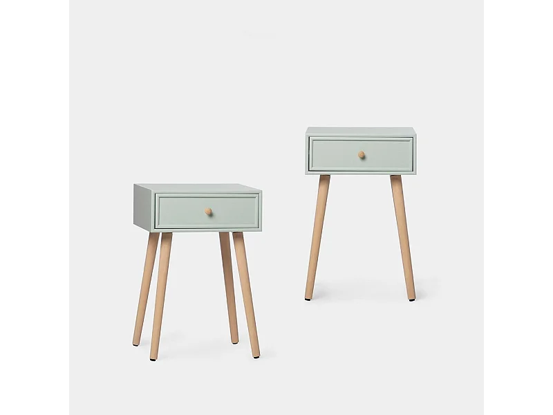 Mesita de noche 1 cajón de Lacado Menta 61 x 40- Tai