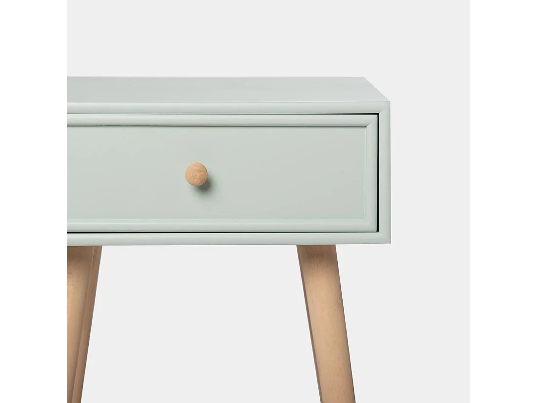 Table de chevet 1 tiroir en laqué menthe 40x61 cm-Tai