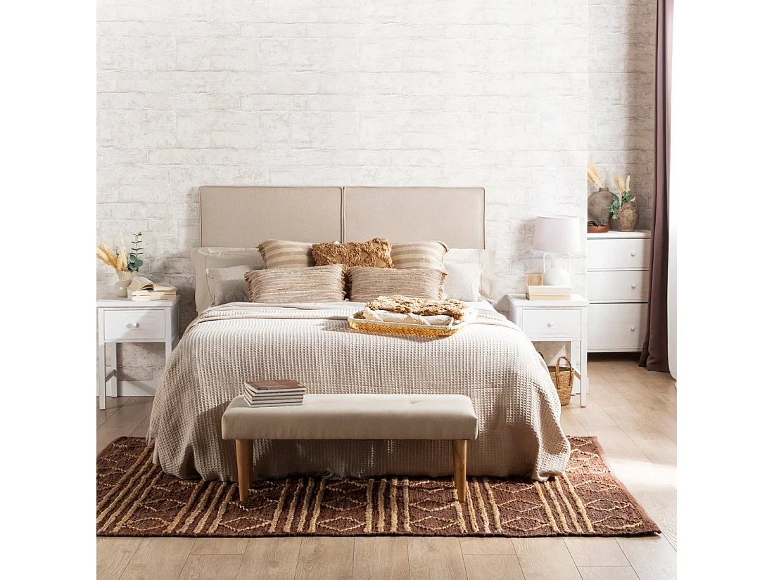 Mesita de noche 1 cajón de Madera Blanco decapado 60 x 42- Folk