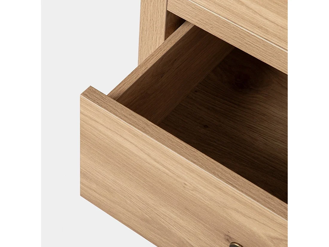 Table de chevet 2 tiroirs en bois naturel 50x60 cm-Livorno