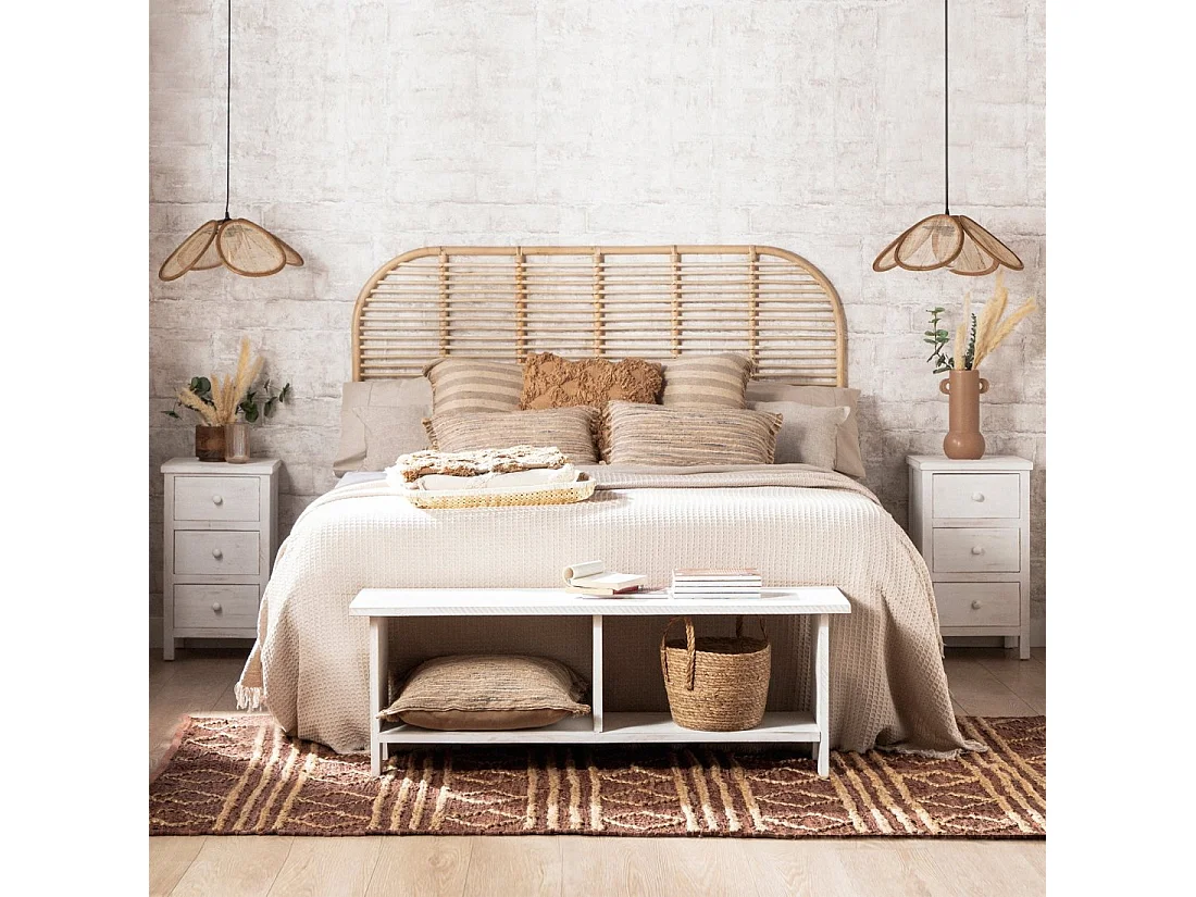 Mesita con patas de Madera reciclada Blanco 62 x 35- Folk