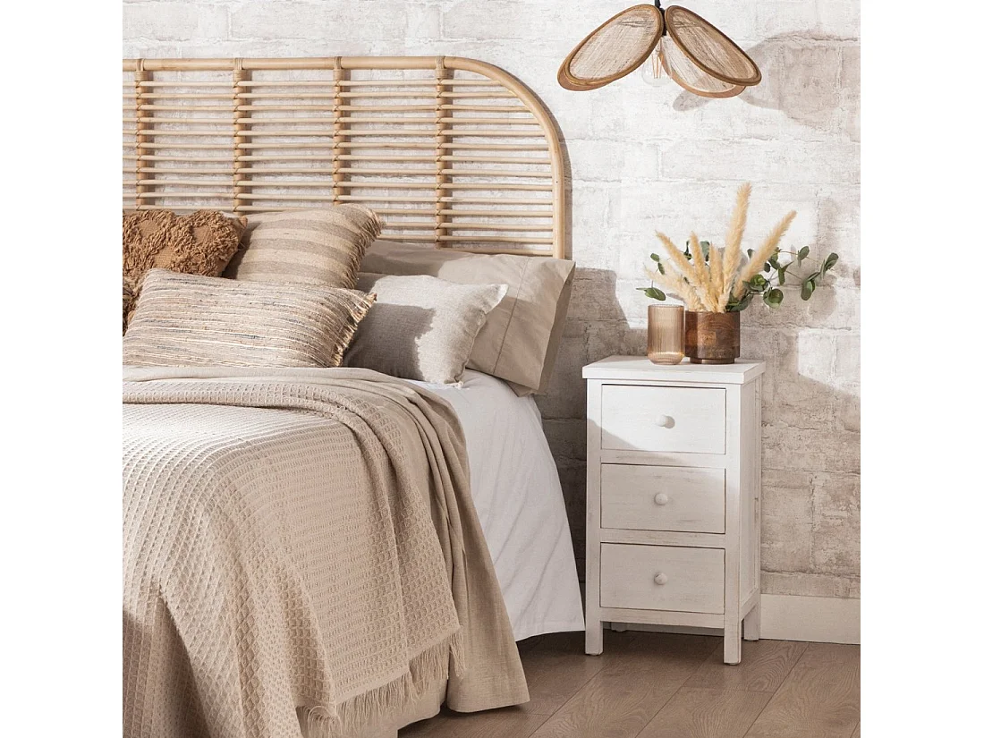 Mesita con patas de Madera reciclada Blanco 62 x 35- Folk