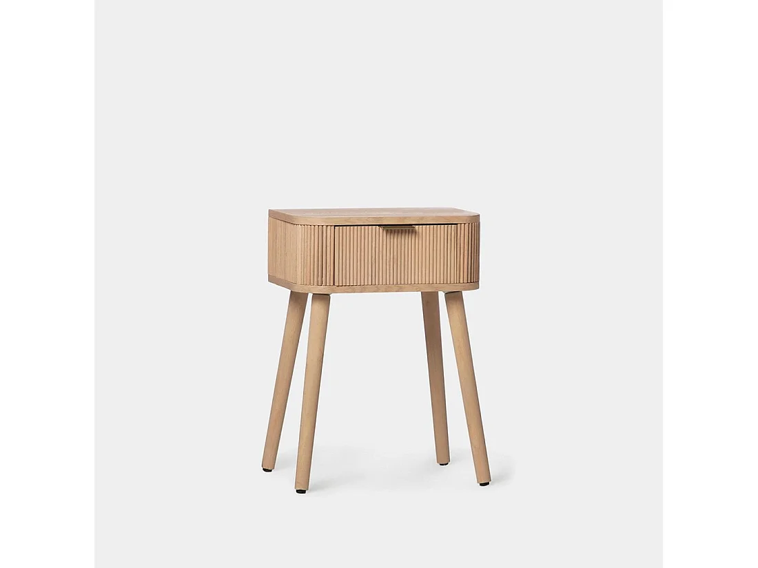 Mesita de noche 1 cajón de Madera Natural 55 x 40- Mina