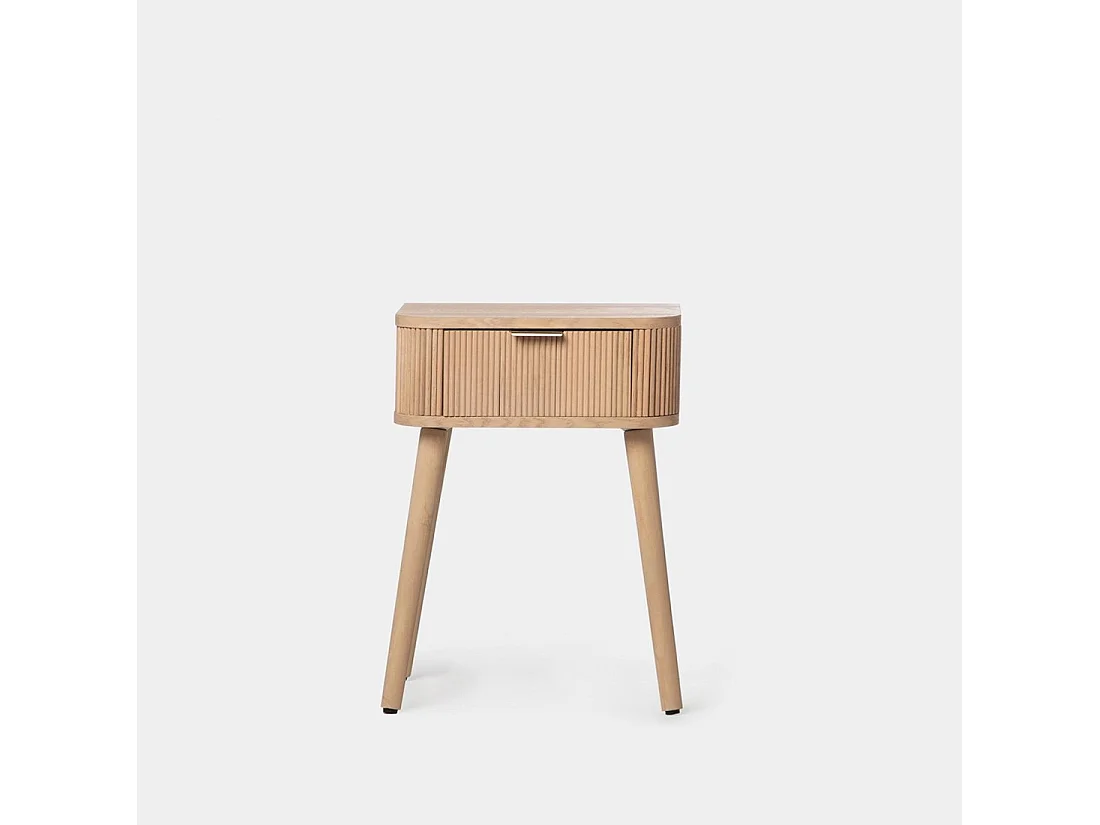 Mesita de noche 1 cajón de Madera Natural 55 x 40- Mina
