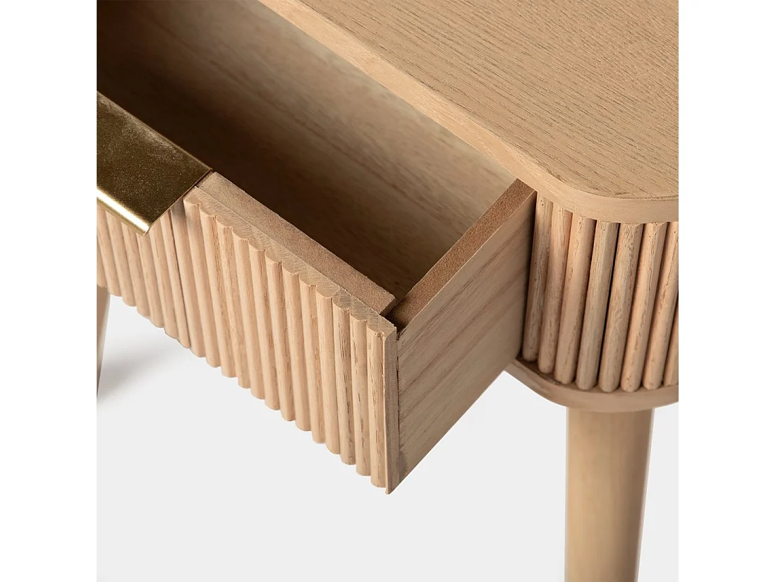 Mesita de noche 1 cajón de Madera Natural 55 x 40- Mina