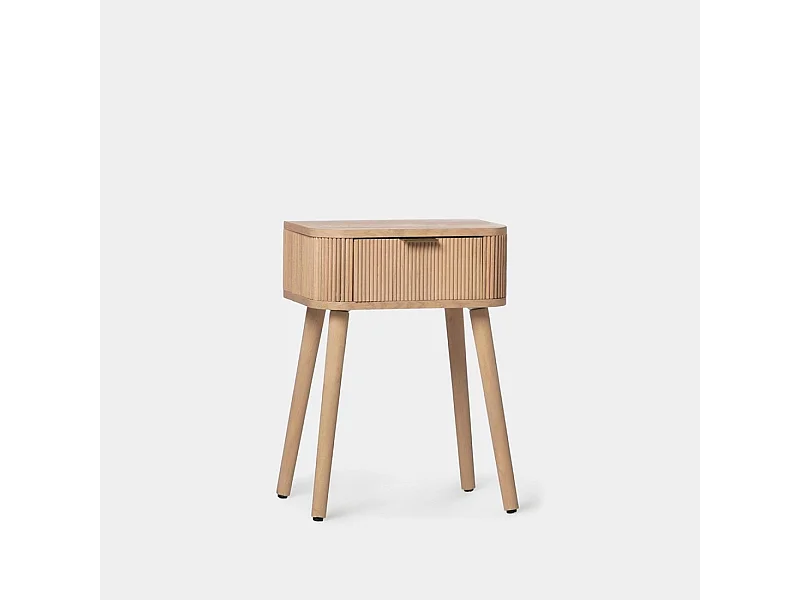 Mesita de noche 1 cajón de Madera Natural 55 x 40- Mina