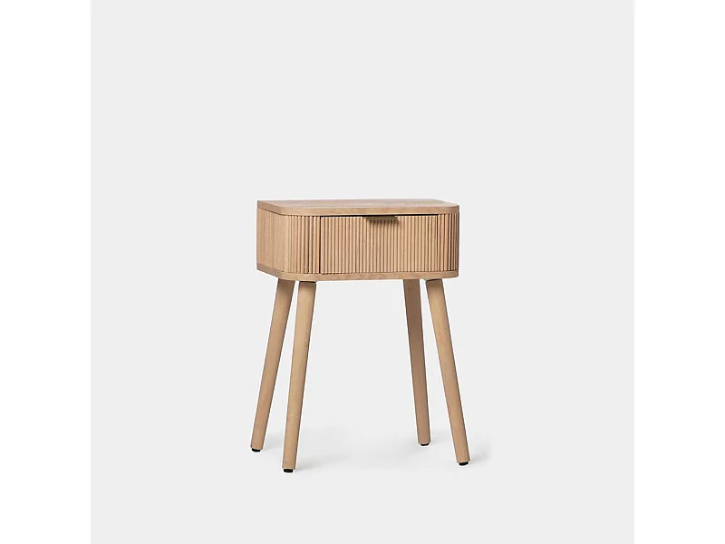 Mesita de noche 1 cajón de Madera Natural 55 x 40- Mina