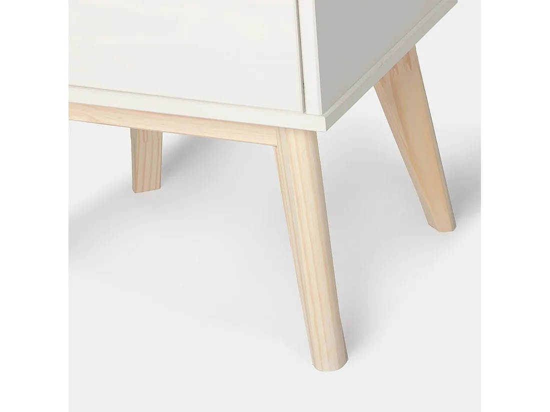 Table de chevet 2 tiroirs en laqué blanc 40x53 cm-Troy