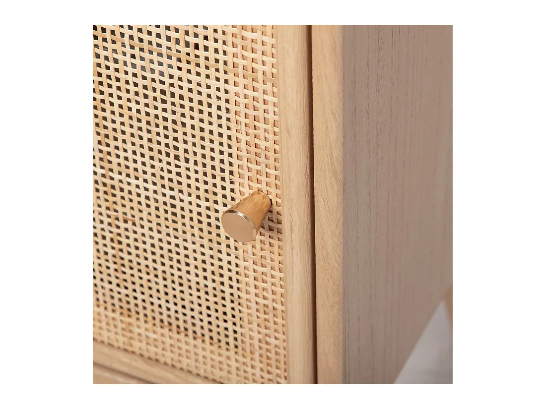 Mesita de noche 2 cajones de Fibra natural Natural 71 x 42- Mapi