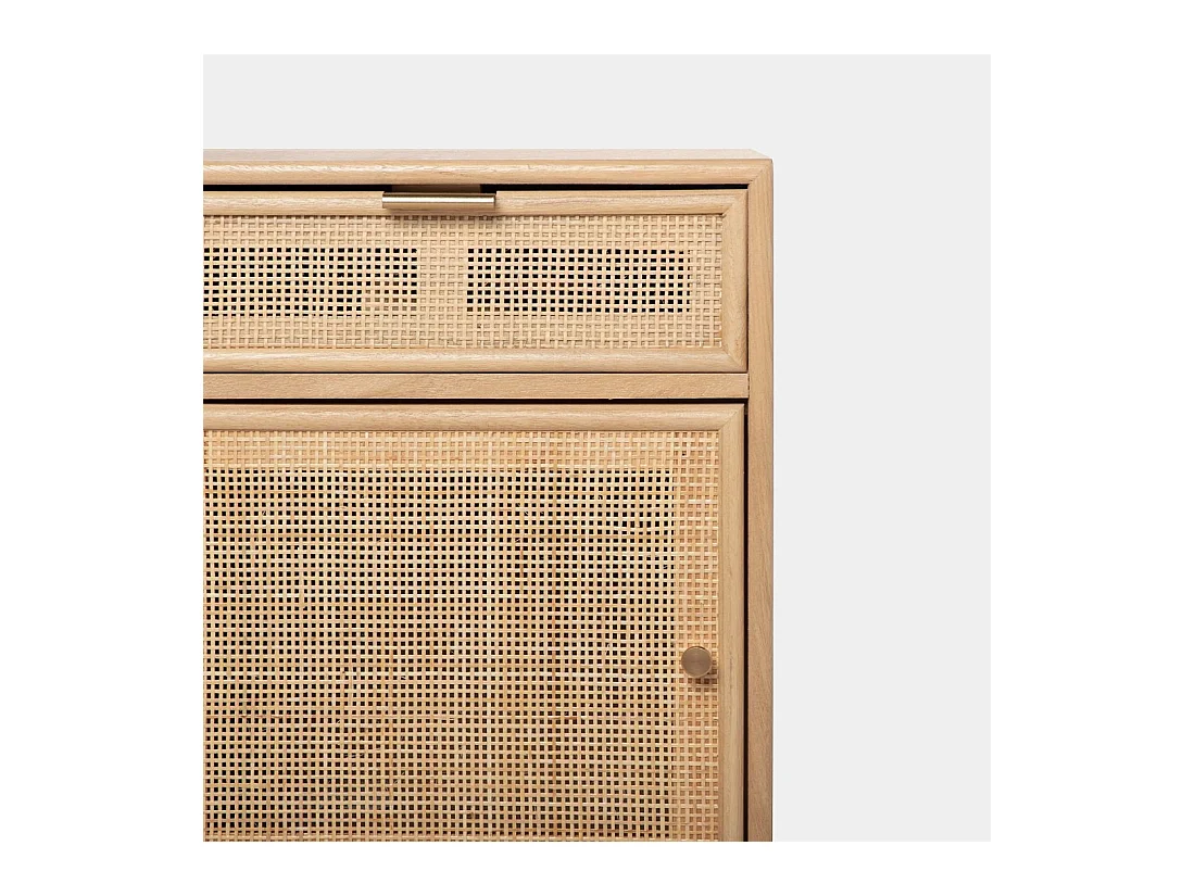 Mesita de noche 2 cajones de Fibra natural Natural 71 x 42- Mapi