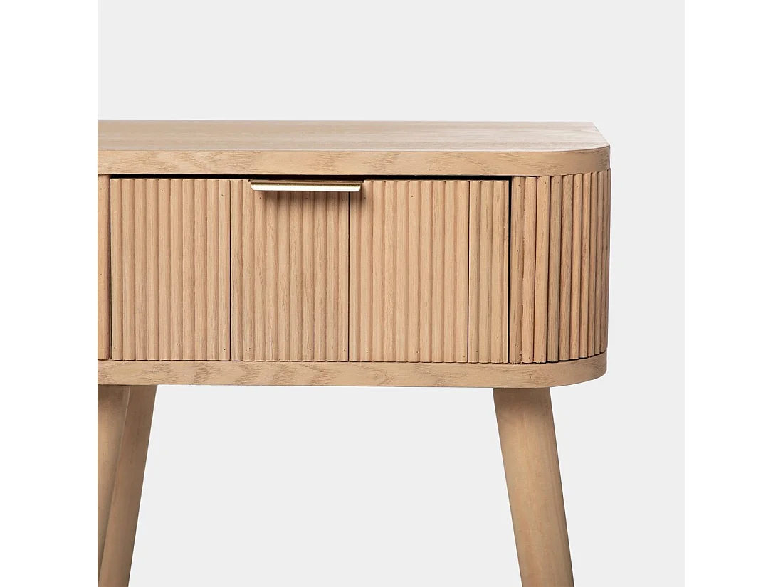Table de chevet 1 tiroir en bois naturel 40x55 cm-Mina