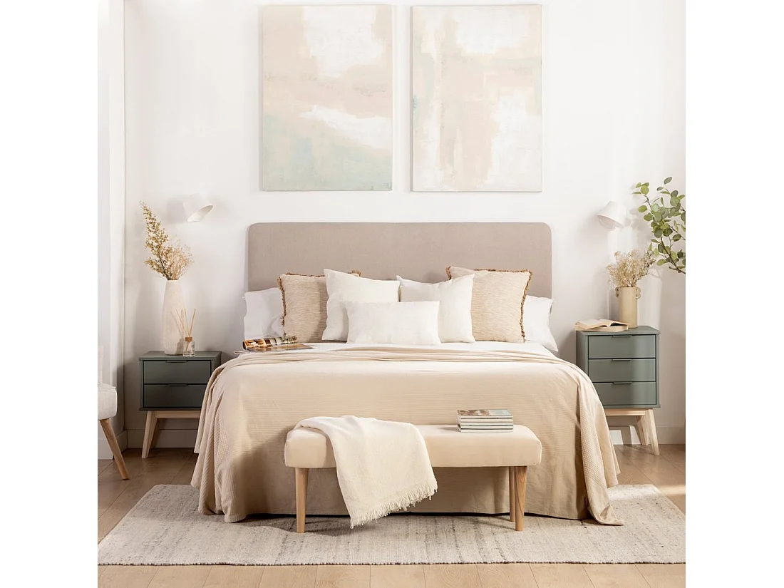 Table de chevet 2 tiroirs en laqué vert anthracite 40x53 cm-Troy