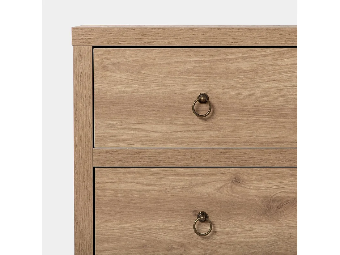 Table de chevet 2 tiroirs en bois naturel 50x60 cm-Livorno