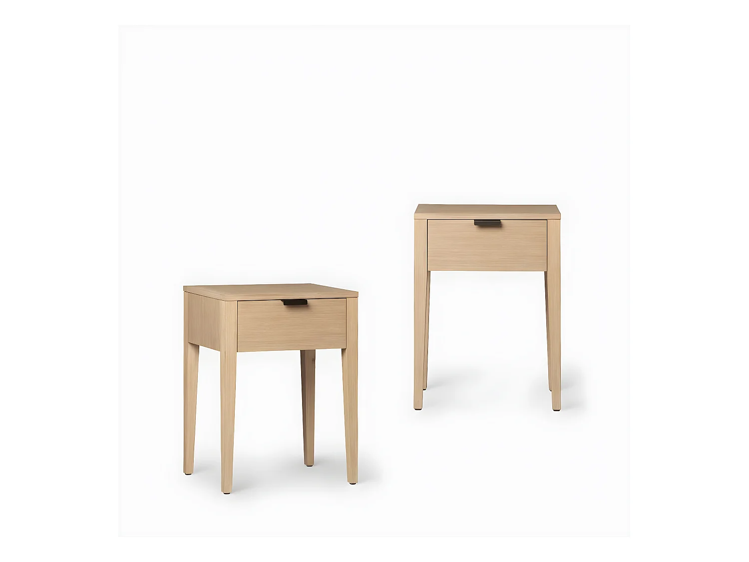 Table de chevet 1 tiroir en bois naturel 45x60 cm-Aima